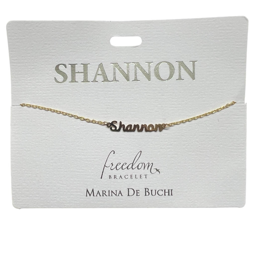 Marina De Buchi Personalized Luxe Name Shannon Freedom Bracelet Jewelry Nwt Gift 40$